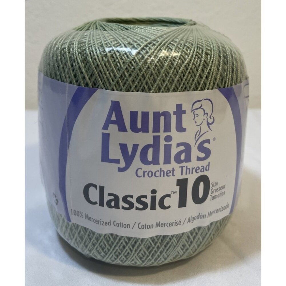 Aunt Lydia's Classic 10 #0661 Frosty Green Cotton Crochet Thread 350 yards